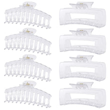 Cargar imagen en el visor de la galería, Paquete de 8 pinzas para el cabello para mujer, pinzas grandes de 4.3 pulgadas a21
