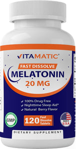 Melatonina de 20 mg, 120 tabletas