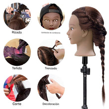 Cargar imagen en el visor de la galería, Cabeza de maniquí de cabello 100 % real
