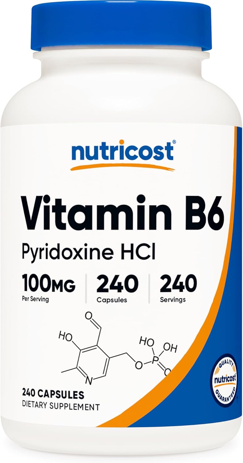 Vitamina B6 (Piridoxina HC a22 l) 100 mg, 240 Cápsulas