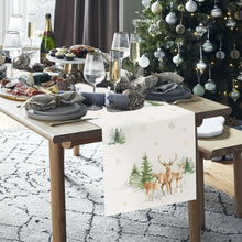 Cargar imagen en el visor de la galería, Bonhause Camino de mesa de árboles de ciervos de invierno, 13 x 72 pulgadas, copo de nieve, Navidad, invierno, vacaciones, cocina, comedor, decoración para interiores y exteriores, decoraciónA19
