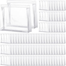 Cargar imagen en el visor de la galería, Xuniea 100 piezas de mini bolsa de maquillaje transparente de PVC pequeña bolsa organizadora de artículos de tocador de viaje a granel,
