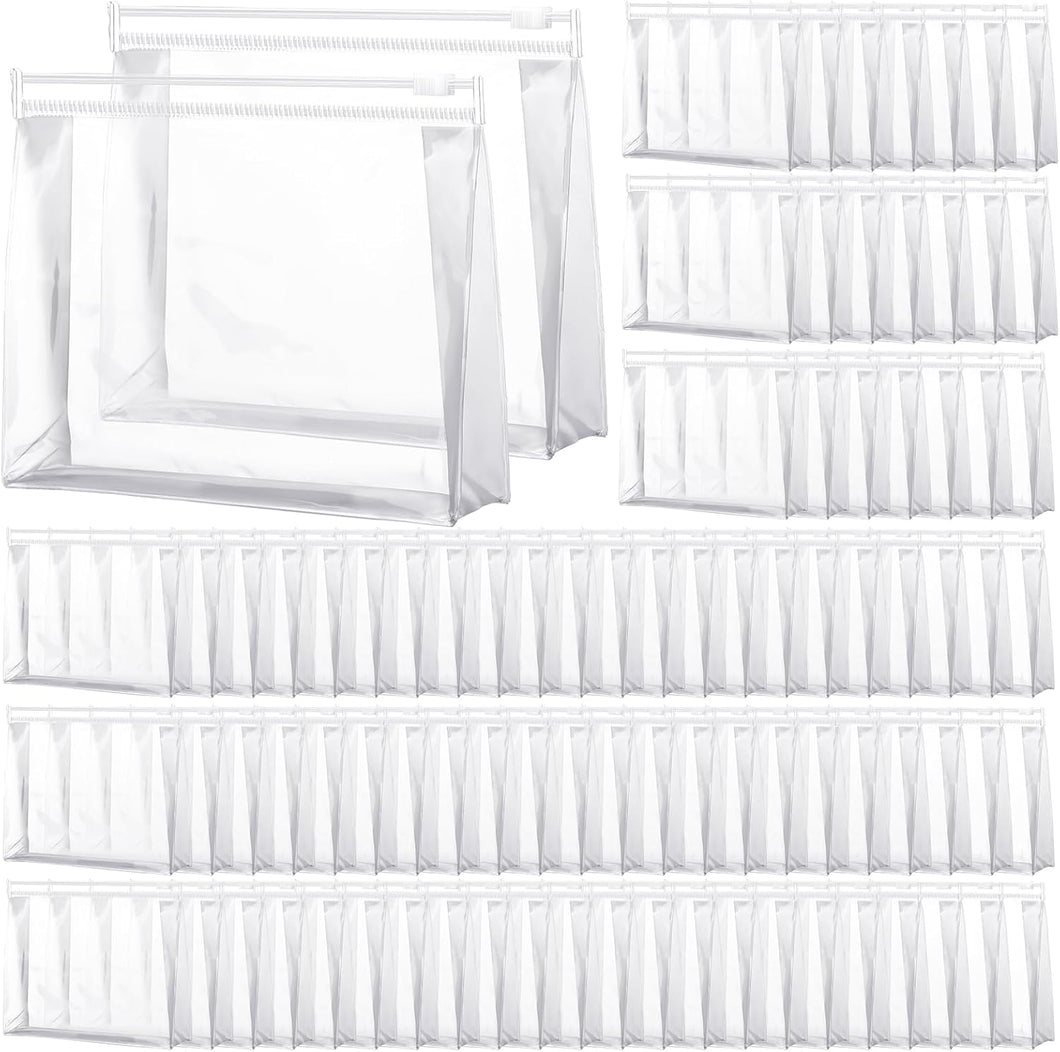 Xuniea 100 piezas de mini bolsa de maquillaje transparente de PVC pequeña bolsa organizadora de artículos de tocador de viaje a granel,