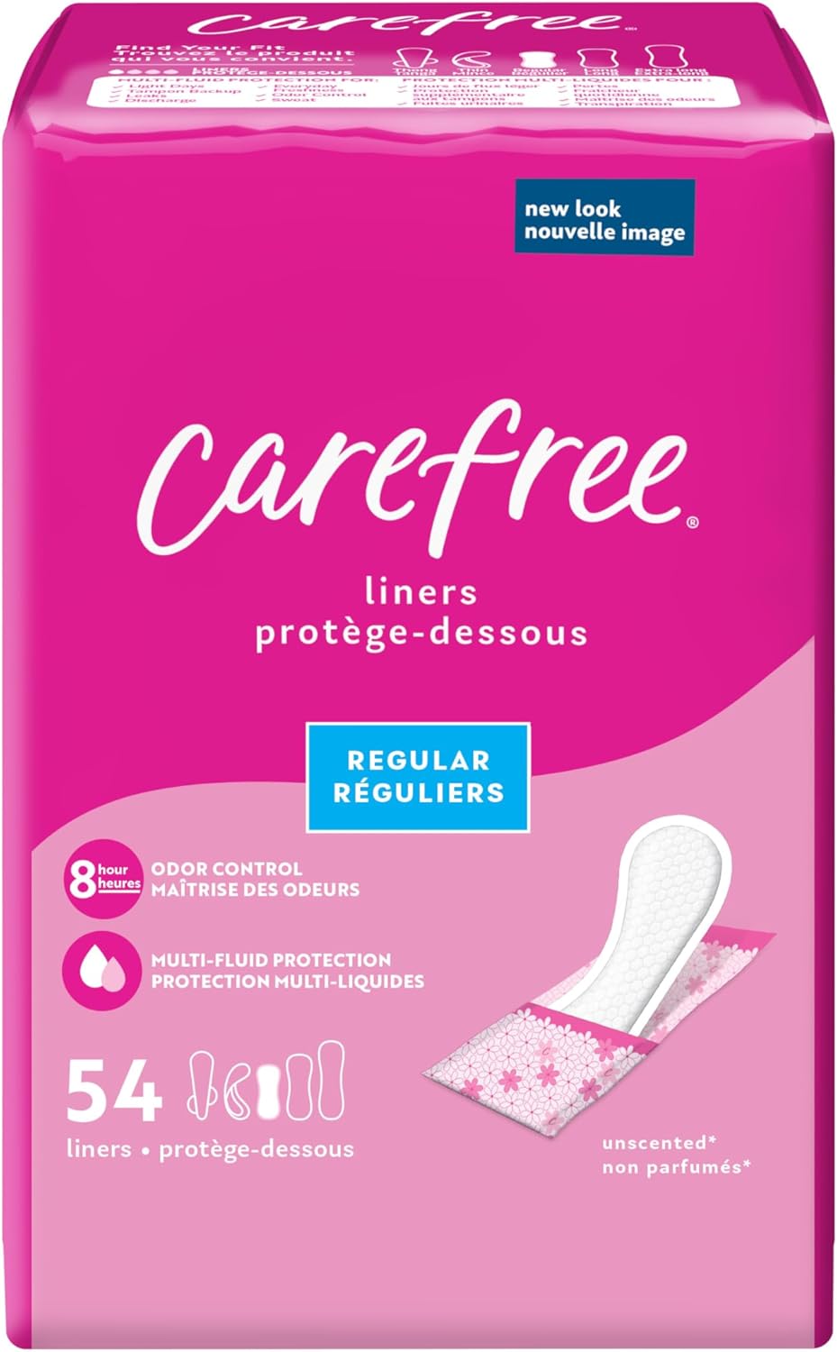Carefree Panty Liners para mujer, regular, envuelto, sin perfume a24
