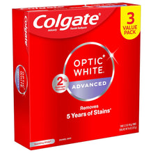Cargar imagen en el visor de la galería, Colgate Optic White Advanced Sparkling White con peróxido de hidrógeno, para blanqueamiento dental.
