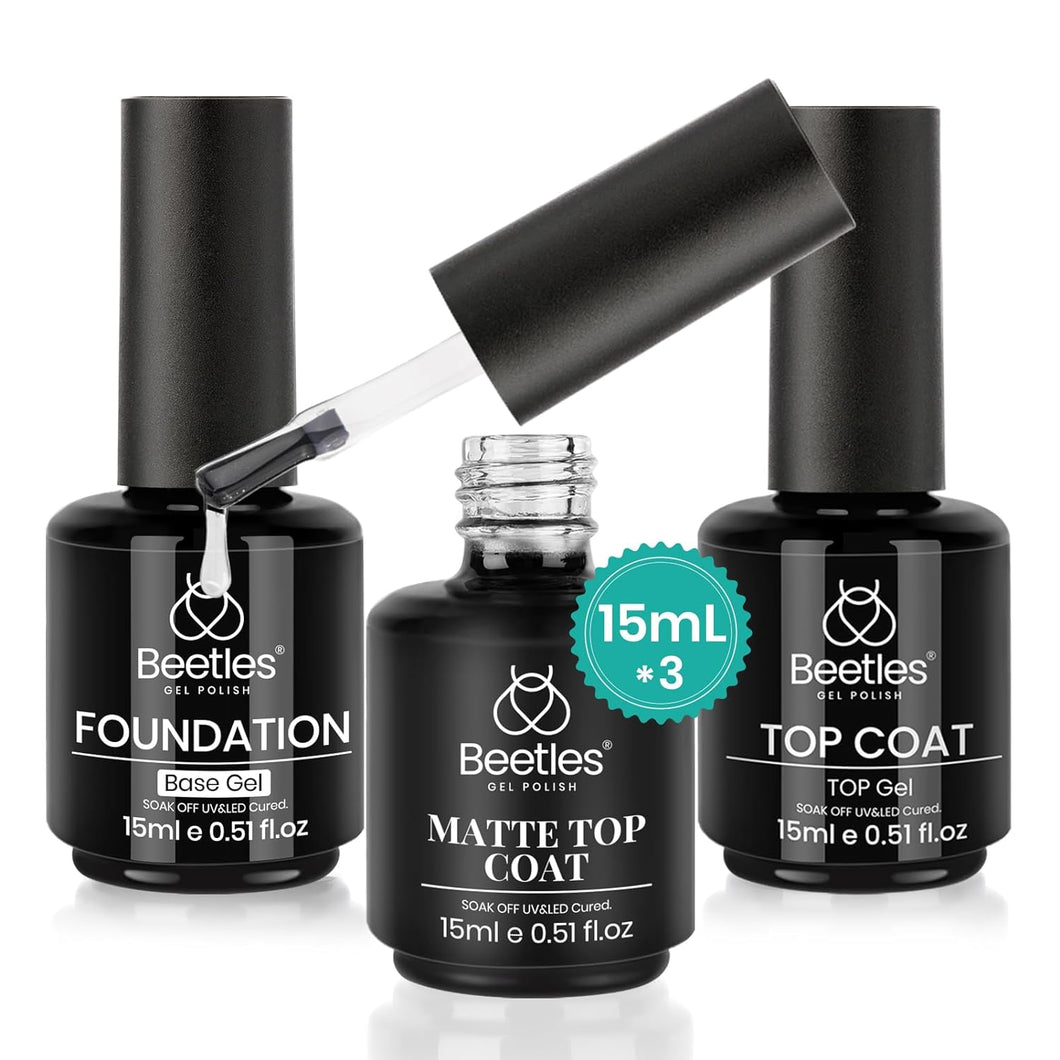 Trio de gel- Base coat, Top coat, Matte Top coat