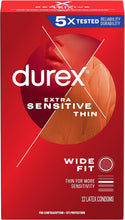 Cargar imagen en el visor de la galería, Durex RED Condones de látex de caucho natural extra sensibles
