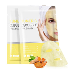 Cargar imagen en el visor de la galería, Máscara facial de burbujas de cúrcuma O2, cuidado de la piel, a22  mascarillas faciales de limpieza profunda,
