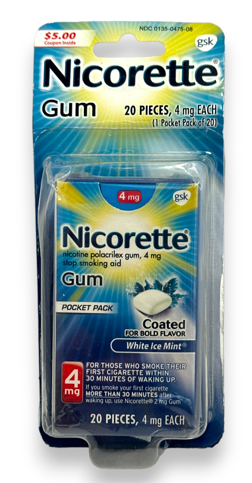 Nicorette - Goma de nicotina de 4 mg para dejar de fumar Exp.2027