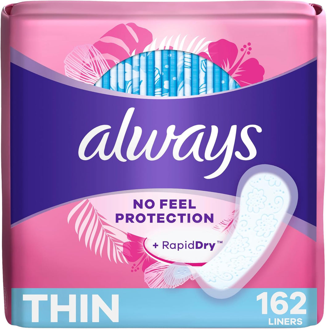 Protectores diarios sin perfume, 162 unidades  a24