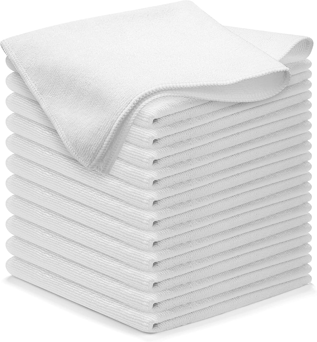 Trapo de limpieza de microfibra, color blanco, 12 unidades A24