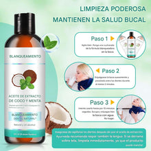 Cargar imagen en el visor de la galería, Enjuague bucal de aceite de coco + menta con raspador de lengua sin alcohol
