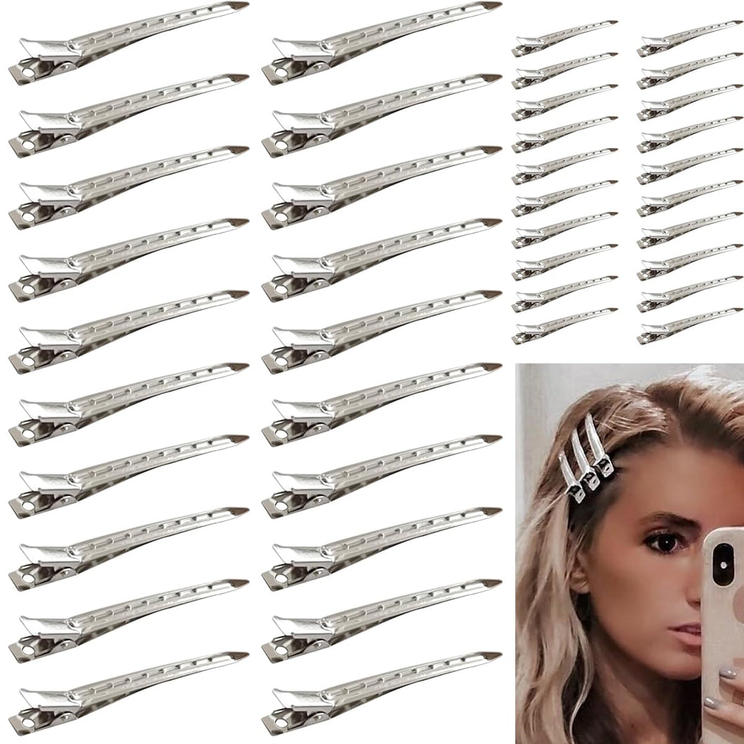 40 pinzas de pelo de metal con pico de pato antideslizantes para mujeres y niñas, pinzas de pelo mate de sujeción fuerte A21