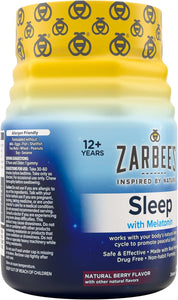 Zarbee's Gomitas de melatonina suplemento para dormir de 3 mg para promover un sueño tranquilo A24