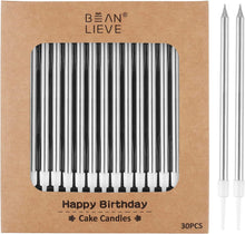 Cargar imagen en el visor de la galería, BEAN LIEVE 30 velas de cumpleaños metálicas largas
