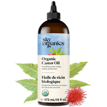 Cargar imagen en el visor de la galería, Aceite de ricino orgánico 16oz 100%  acondicionador y curativo, para piel seca, crecimiento del cabello NDP6
