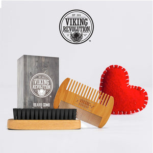 Juego de peine y cepillo para barba de hombre q1