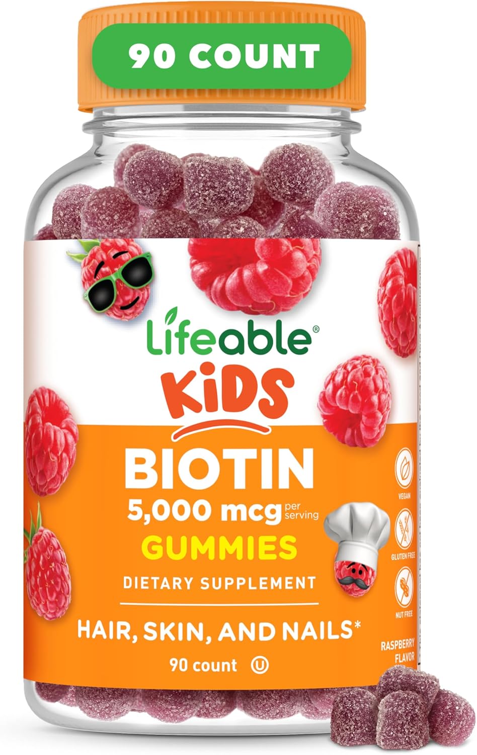 Gomitas de biotina para niños - 5000 mcg