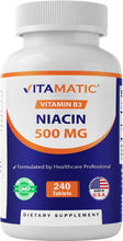 Cargar imagen en el visor de la galería, Vitamatic Niacina (vitamina B3) 500 mg, 240 tabletas
