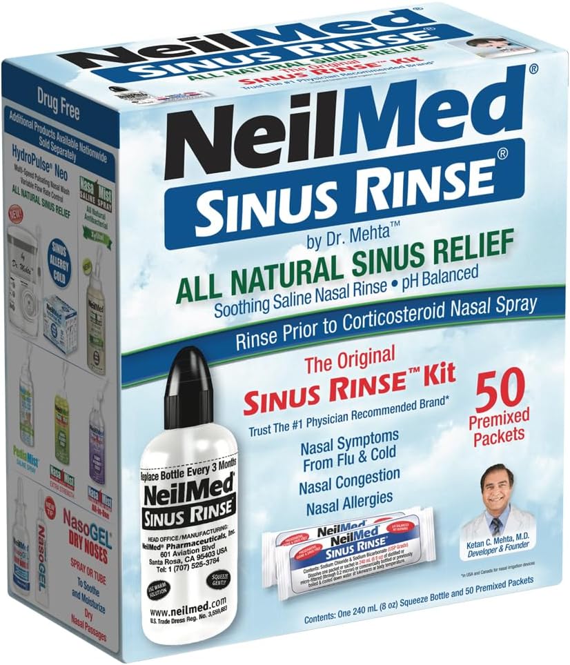 Sinus Rinse de NeilMed, 50 sobres previamente mezclados, 100, 1, a24