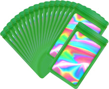 Cargar imagen en el visor de la galería, EONJOE Paquete de 100 bolsas de mylar de 5 x 8 pulgadas con ventana transparente, holográficas,
