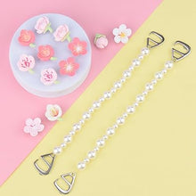 Cargar imagen en el visor de la galería, Encantos brillantes para zapatos, decoraciones de zapatos para mujer, cadenas de perlas, accesorios de zapatos rosados A22 , dijes de flores para zapatos, estilo propio
