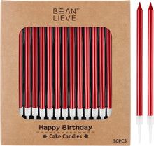 Cargar imagen en el visor de la galería, BEAN LIEVE 30 velas de cumpleaños metálicas largas
