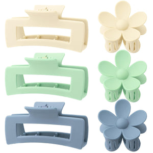 Paquete de 6 pinzas de pelo rectangulares grandes de 4.1 pulgadas A21