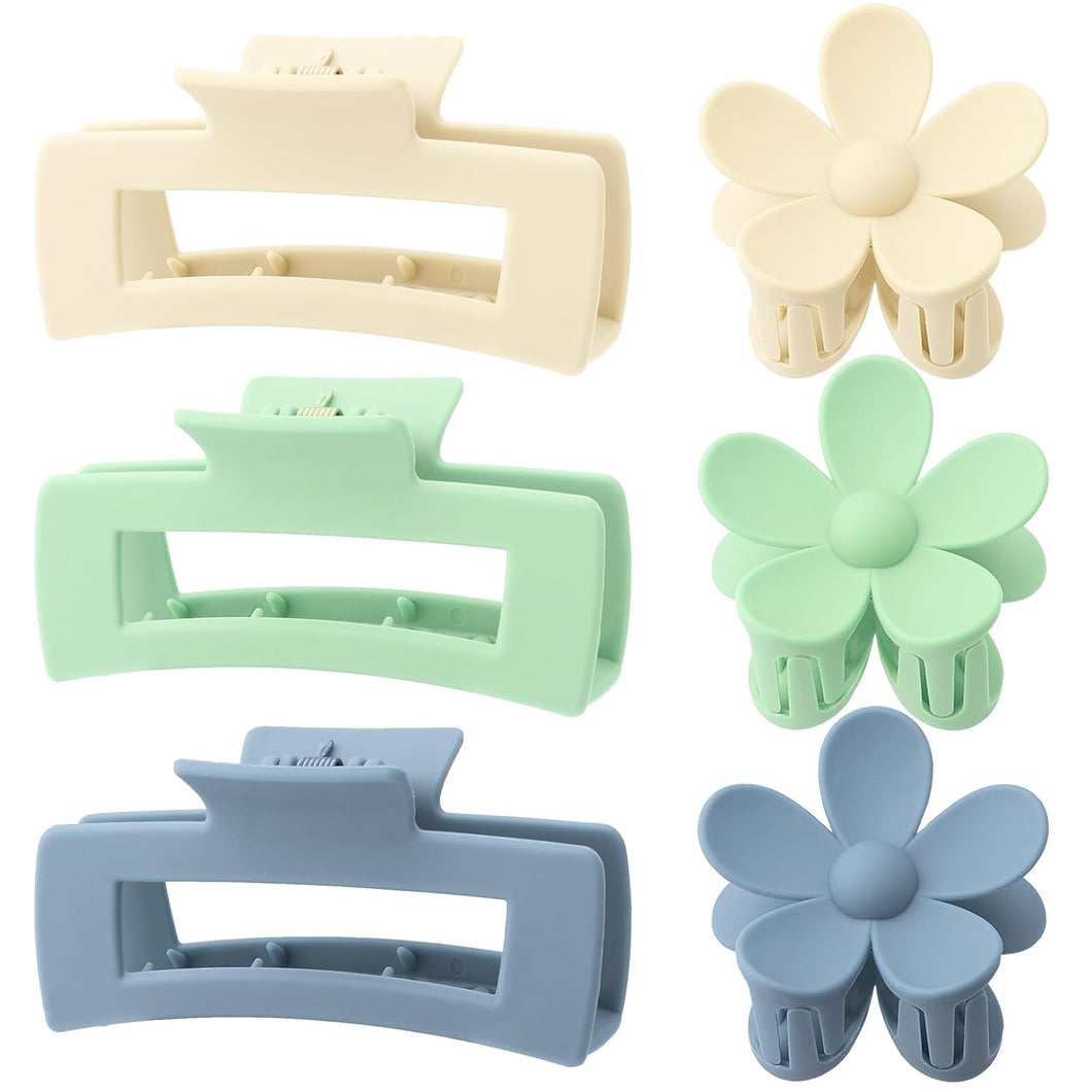 Paquete de 6 pinzas de pelo rectangulares grandes de 4.1 pulgadas A21