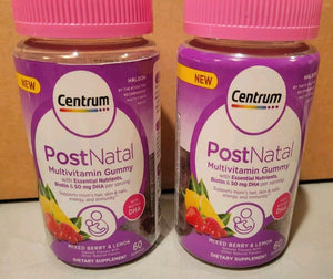 Gomitas multivitamínicas posnatales Centrum con biotina y DHA 60 unidades