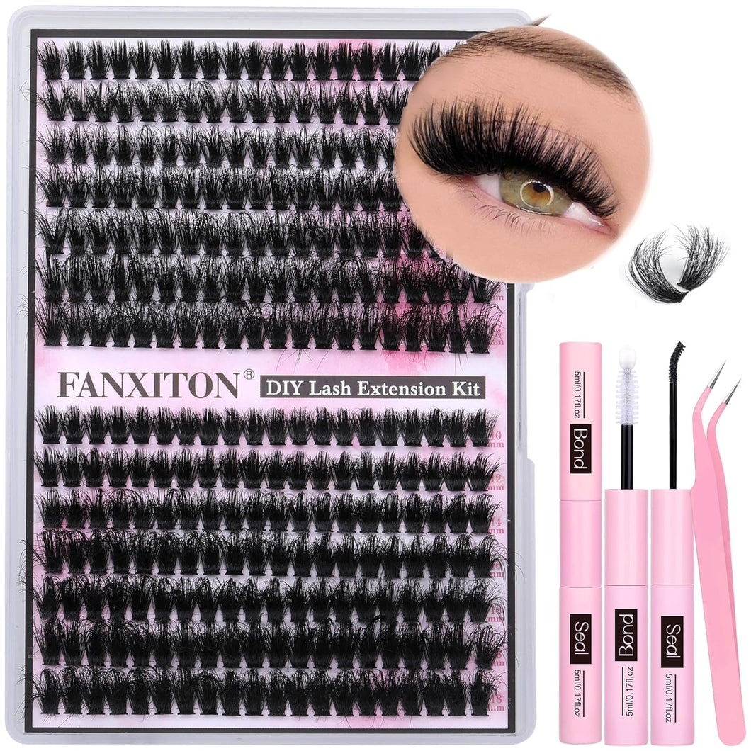 Kit de extensiones de pestañas de 280 racimos de pestañas