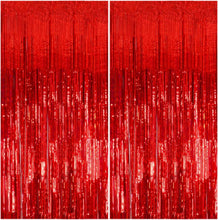 Cargar imagen en el visor de la galería, K.E.J. Paquete de 2 cortinas de tiras metálicas/oropel
