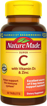 Cargar imagen en el visor de la galería, Vitamina C con vitamina D3 y zinc 60 capsulas
