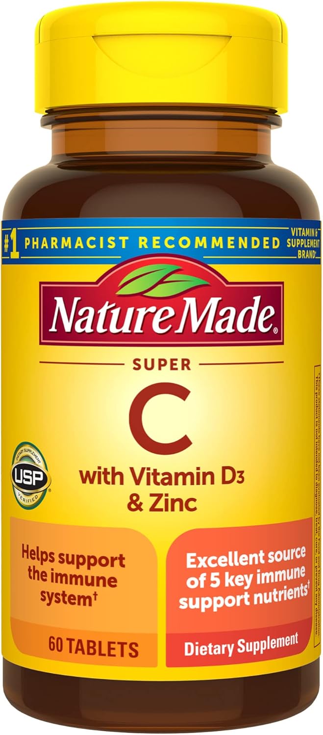 Vitamina C con vitamina D3 y zinc 60 capsulas
