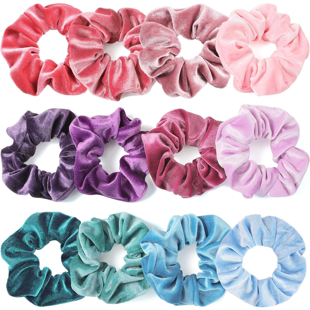 Coleteros para niñas, 12 coleteros de terciopelo para el cabello, A21 soporte para cola de caballo suave,