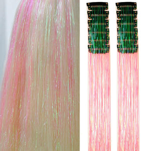 Paquete de 12 extensiones de cabello de oropel con clip de 20 pulgadas A21