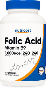 (Vitamina B9) 1000 mcg, 240 Cápsulas, 1 botella, a22