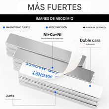 Cargar imagen en el visor de la galería, Imanes de neodimio fuerte con adhesivo de doble cara 60 x 10 x 5 mm
