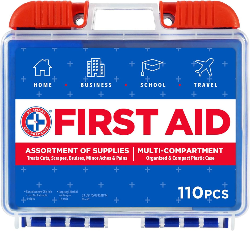 Kit de primeros auxilios de 110 piezas, limpiar, tratar y proteger