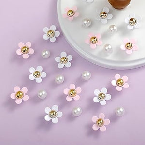 a22,Dijes para zapatos 24 piezas de dijes de flores con diamantes
