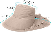 Cargar imagen en el visor de la galería, Paquete de 3 sombreros para mujer con solapa para el cuello, ala ancha, protección UV,
