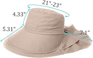 Paquete de 3 sombreros para mujer con solapa para el cuello, ala ancha, protección UV,