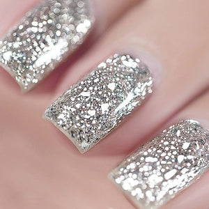 Vishine Esmalte de uñas de gel de 0.5 onzas líquidas, color plateado brillante con purpurina, para remojar los rayos UV LED de larga duración,  a22arte de uñas para el hogar, bricolaje, manicura,