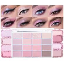 Cargar imagen en el visor de la galería, Paleta de sombra de ojos mate de 16 colores, color rosa nude, gris pardo, paleta de maquillaje de viaje, todo en uno, de larga duración, impermeable, a22  ultra mezclable, ideal para kit de regalo
