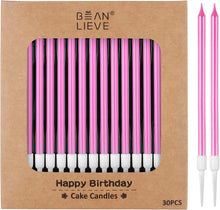 Cargar imagen en el visor de la galería, BEAN LIEVE 30 velas de cumpleaños metálicas largas
