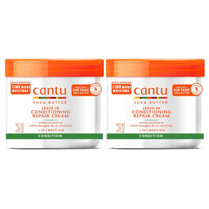 Cantu Crema reparadora acondicionador sin enjuague con manteca de karité, 16 onzas (paquete de 2) (el embalaje puede variar)  A19