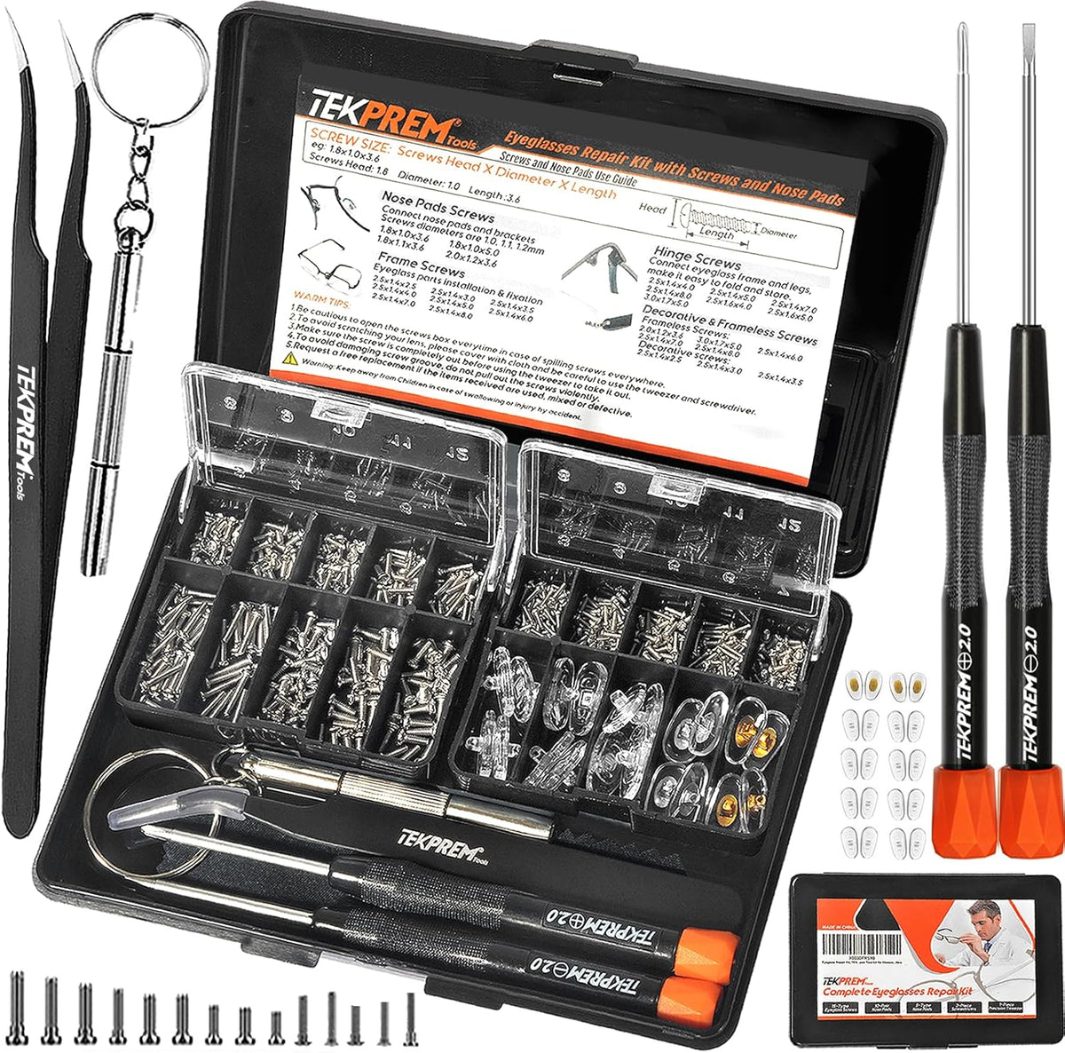 DEKOPRO Kit d'outils 258 pièces avec boîte à outils roulante, clé à