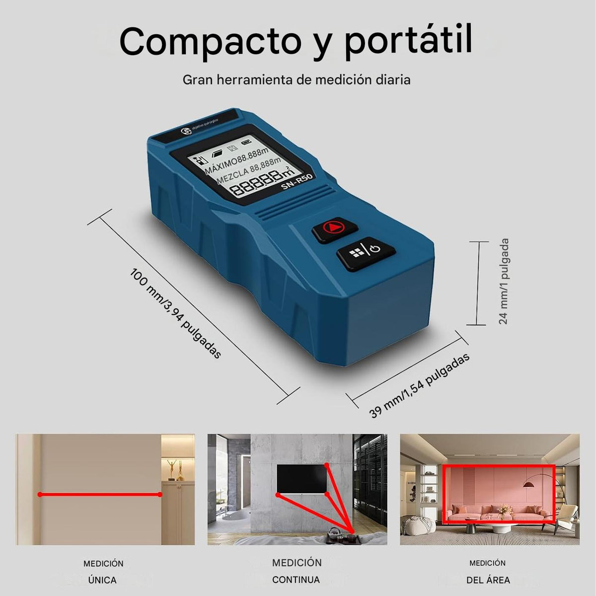 Medidor laser de precisión Mini 262 pies – SupplyRD.com