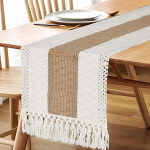 FEXIA Camino de mesa bohemio para Acción de Gracias, Navidad,  A19