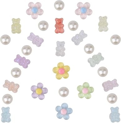 Encantos brillantes para zapatos, decoraciones de zapatos para mujer, cadenas de perlas,a22  accesorios de zapatos rosados, dijes de flores para zapatos, estilo propio